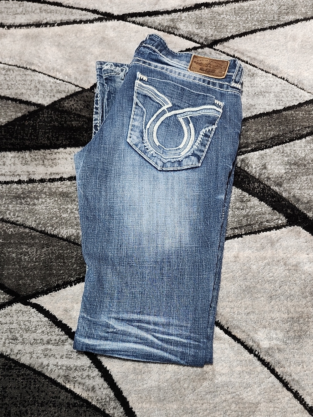 VINTAGE BIG STAR LIV EMBROIDERED LONG-LENGTH BOOT-CUT DENIM JEAN